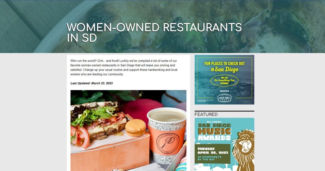 Women-Owned Restaurants in SD